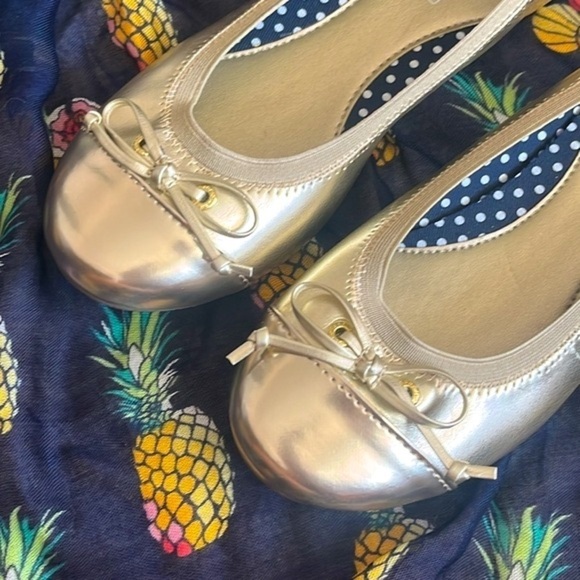 Brand New Sperry Elise Metallic Gold Tone Round Toe Slip On Shoes Ballet Flats - Picture 4 of 15